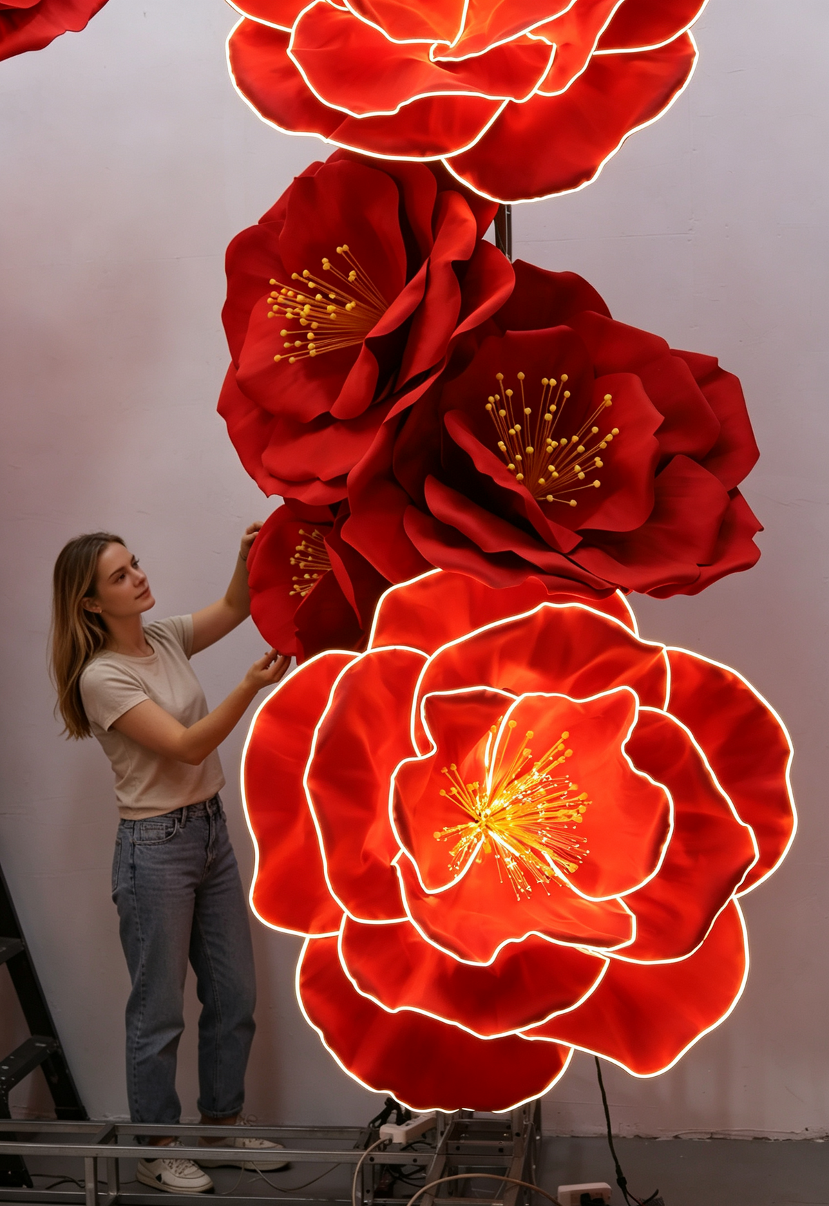 Wedding Backdrop Glowing Camellia