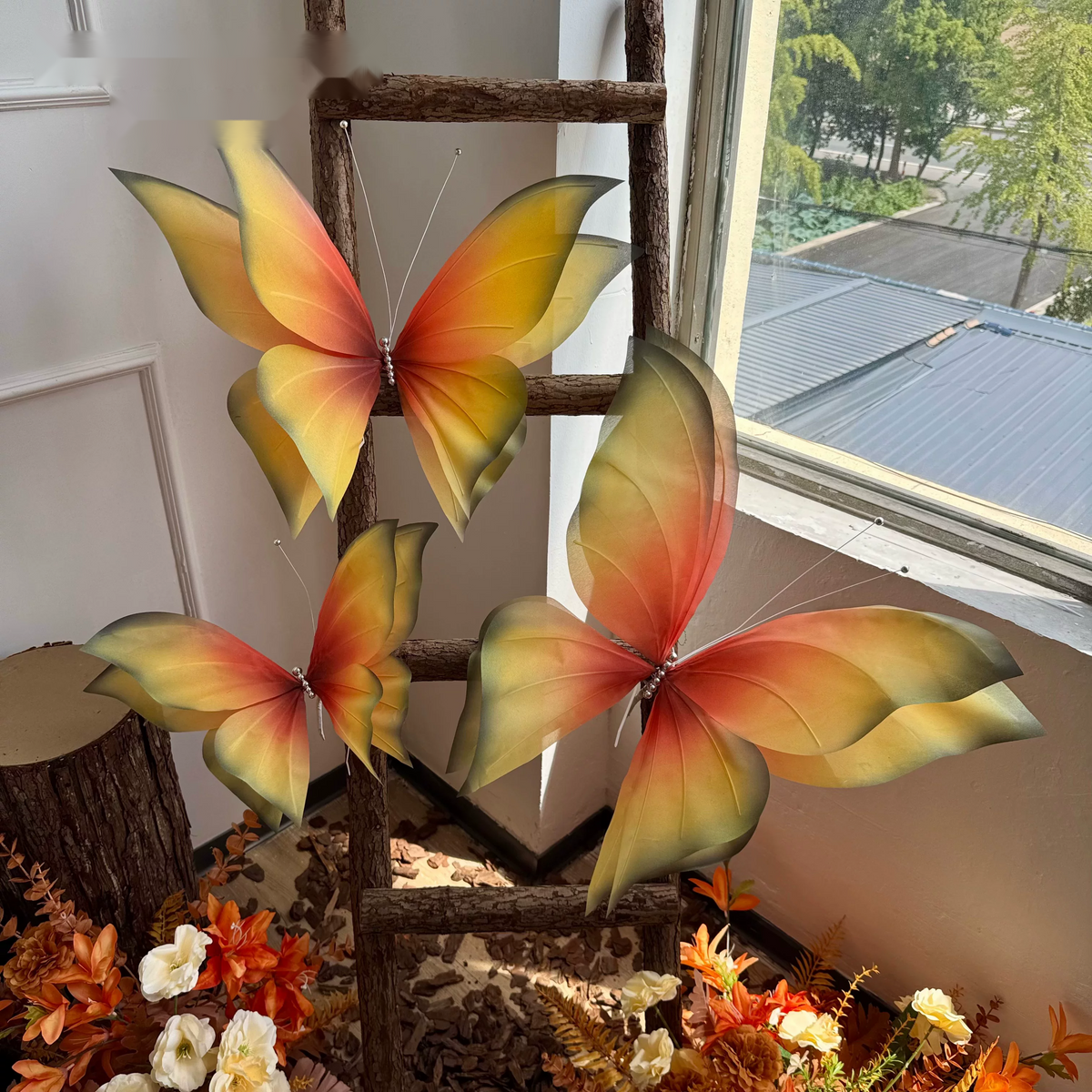 Large Paper Butterfly Flower Art5