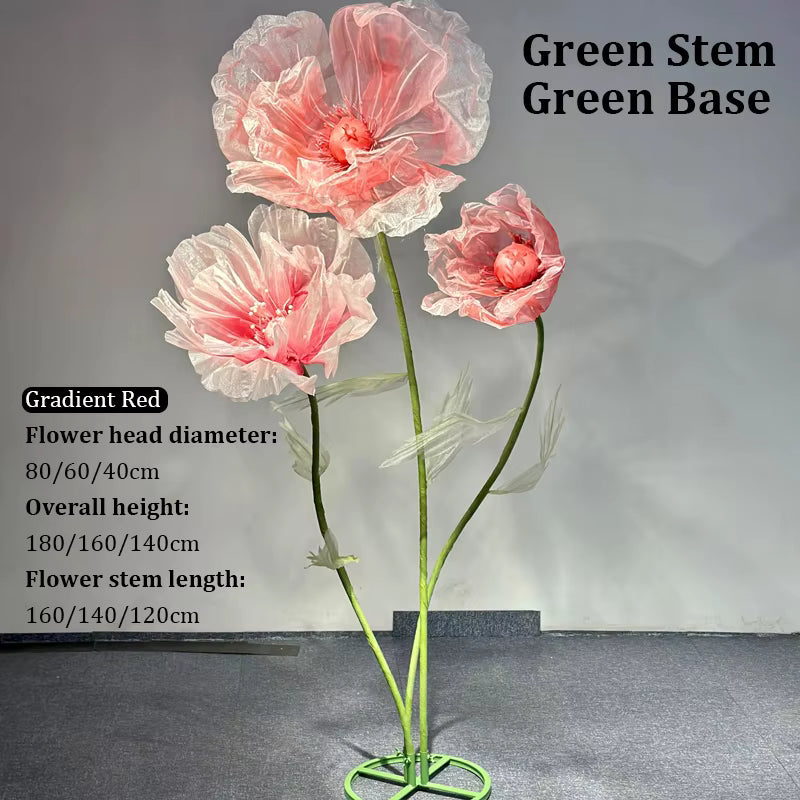 Artificial Flowers Large Silk Yarn Poppy Wedding Background