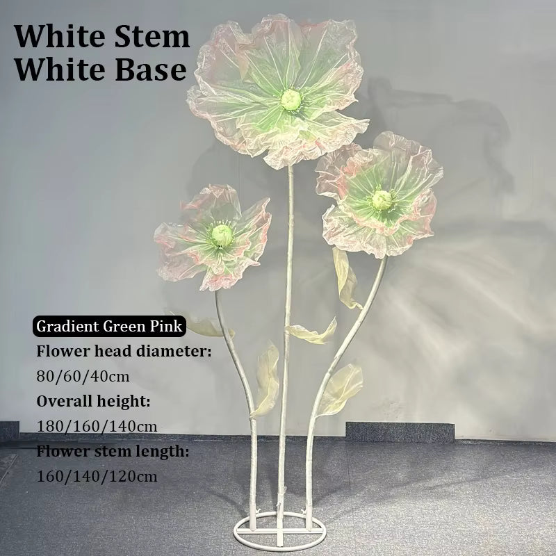 Artificial Flowers Large Silk Yarn Poppy Wedding Background