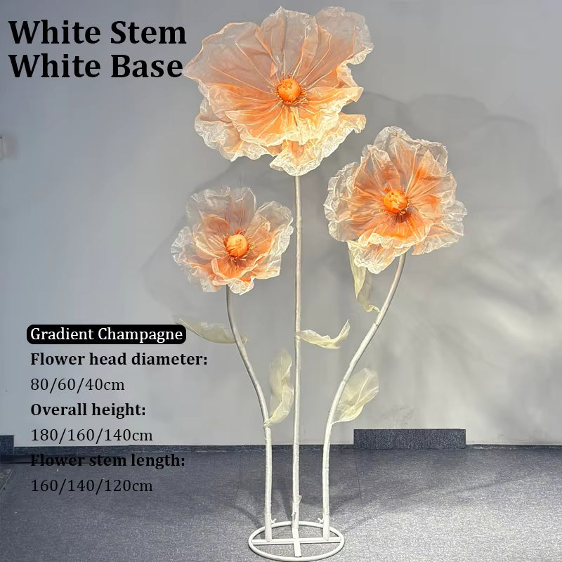 Artificial Flowers Large Silk Yarn Poppy Wedding Background