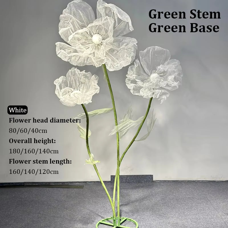 Artificial Flowers Large Silk Yarn Poppy Wedding Background