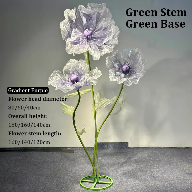Artificial Flowers Large Silk Yarn Poppy Wedding Background
